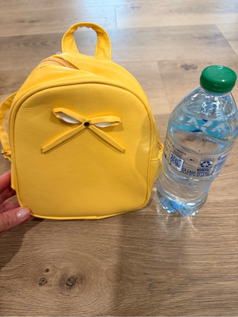 Kids Yellow Mini Backpack with Bow Accent